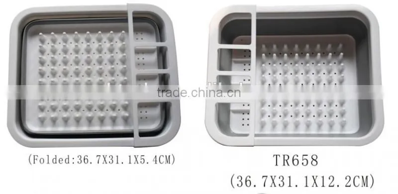 New arrival eco-friendly plastic kitchen fruit foldable strainer basket