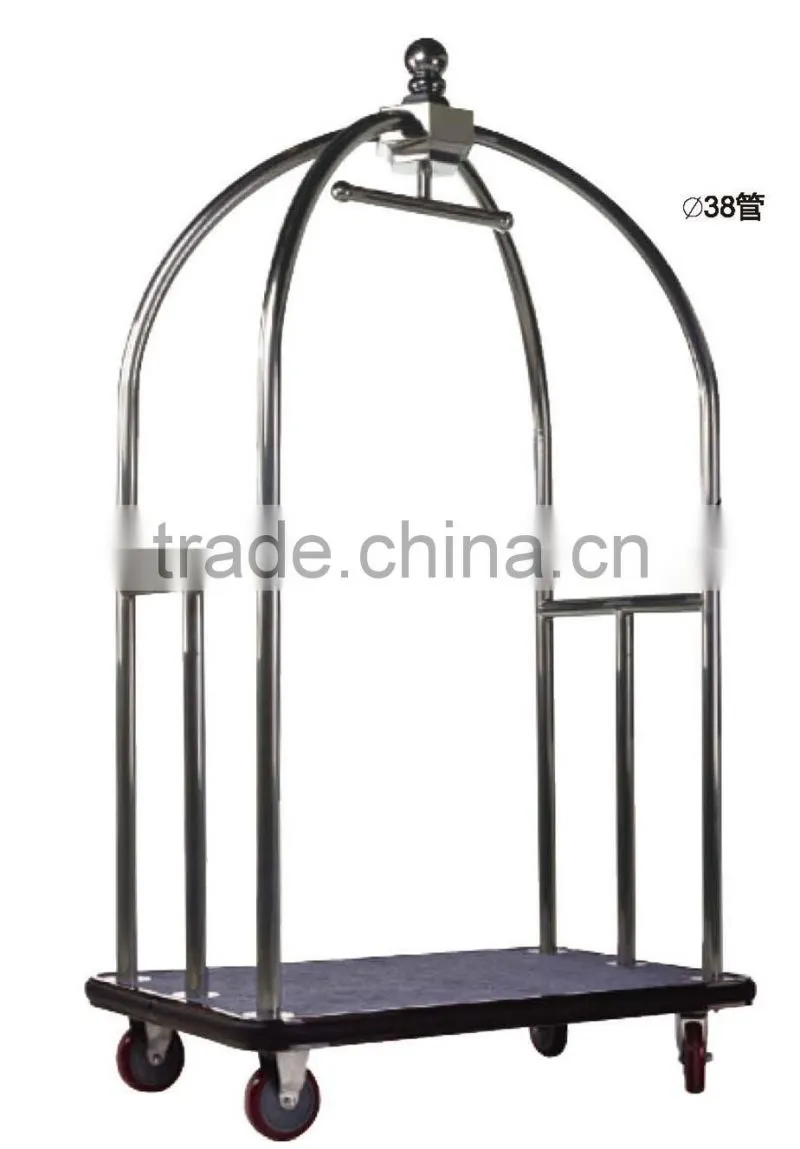 Hotel Stainless steel luggage trolley black color D13-D