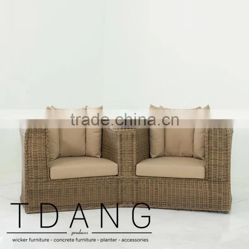 Regatta Wicker Loveseat- Top sale wicker synthetic rattan sofa love seat