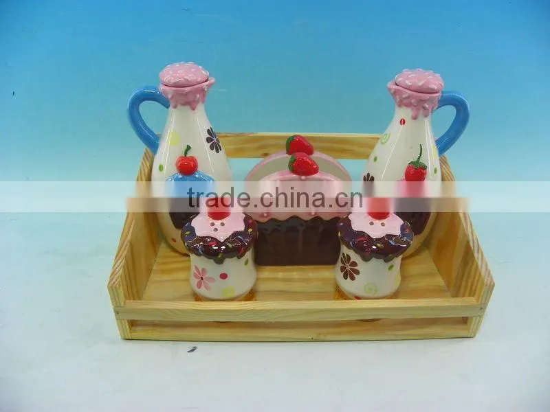 new ceramic vinegar/ oil /sauce /bottle set