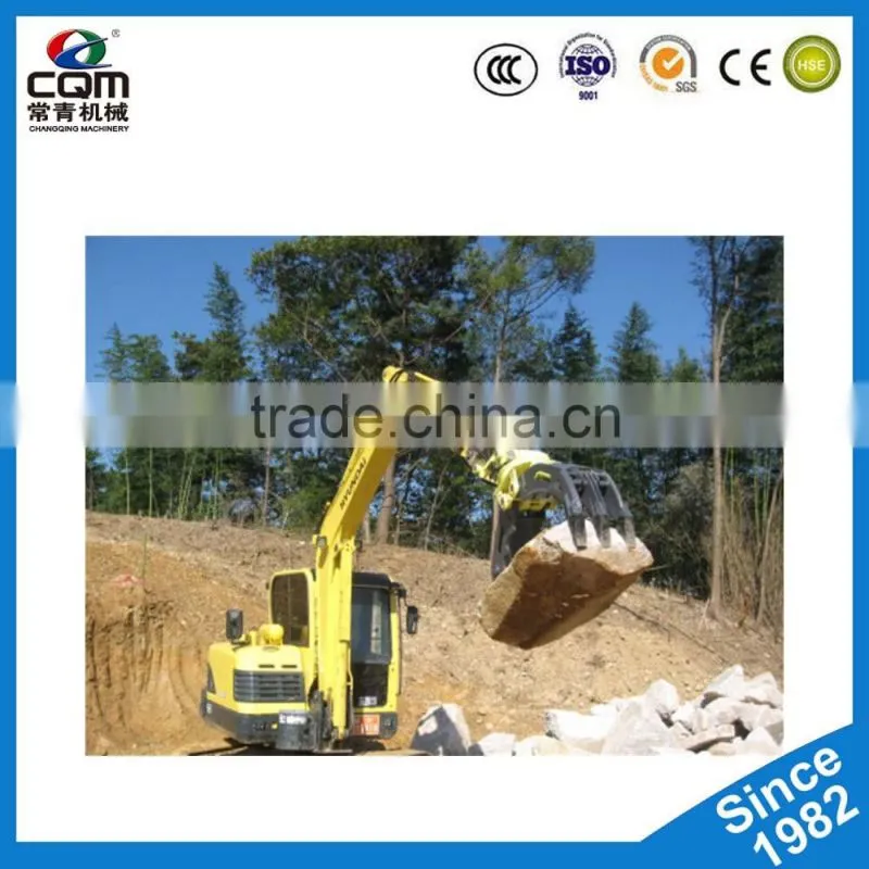 Wooden excavator rotating grab/ Grapple Stone made in china