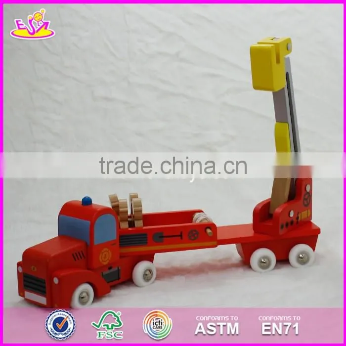 2017 New design wooden engineering car toys for 5 year old boys W04A288