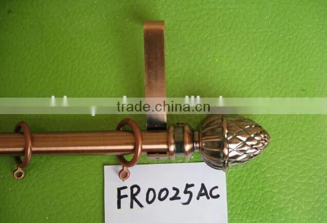 antique copper curtain rod with ball finals