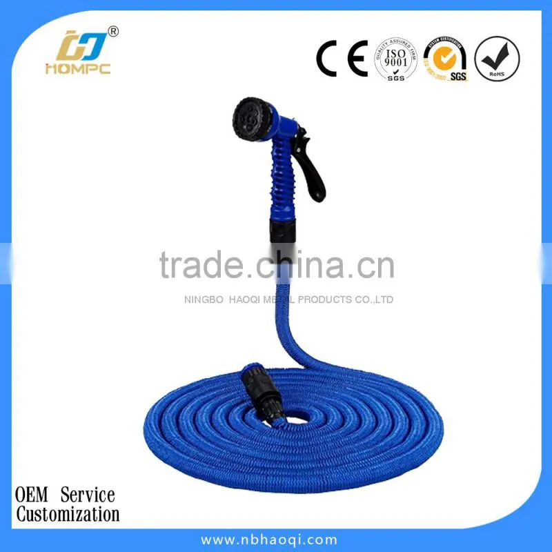 Garden watering expandable hose with double latex core