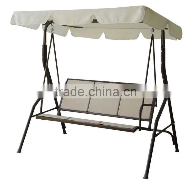 Customized 3 seats teslin garden swing chair outdoor swing chair for hot sale