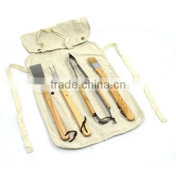 BQ-0010 / 7 pcs wood handle bbq
