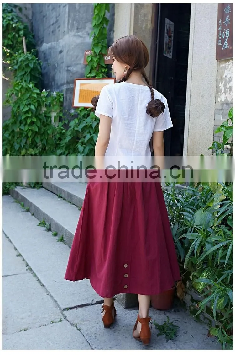 New Arrivals Fashion Women Casual Long Skirts Single-Breasted for Autumn