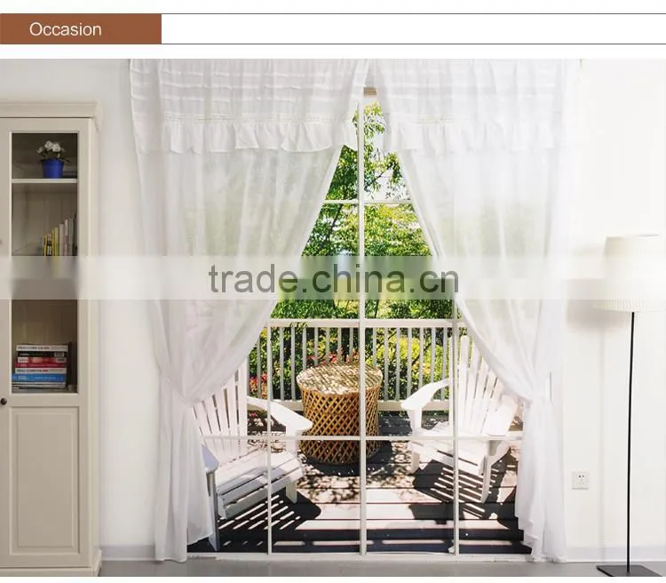 window curtains with pleated wave with polycotton fabric, transparent curtain for living room