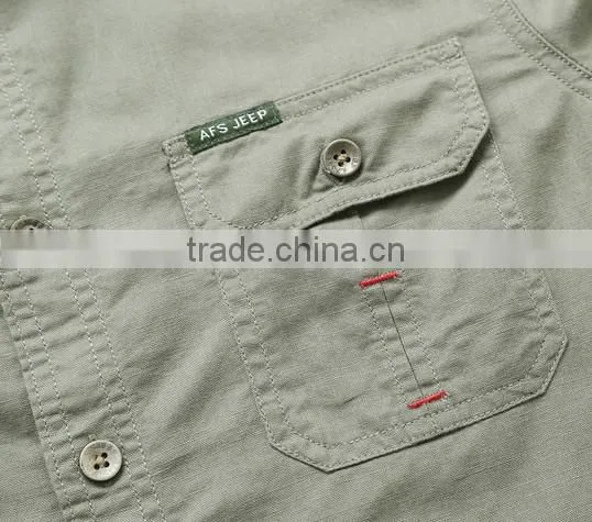 summer men shirt 2015 100% cotton half sleeve shirt outdoor shirt for men sports shirt
