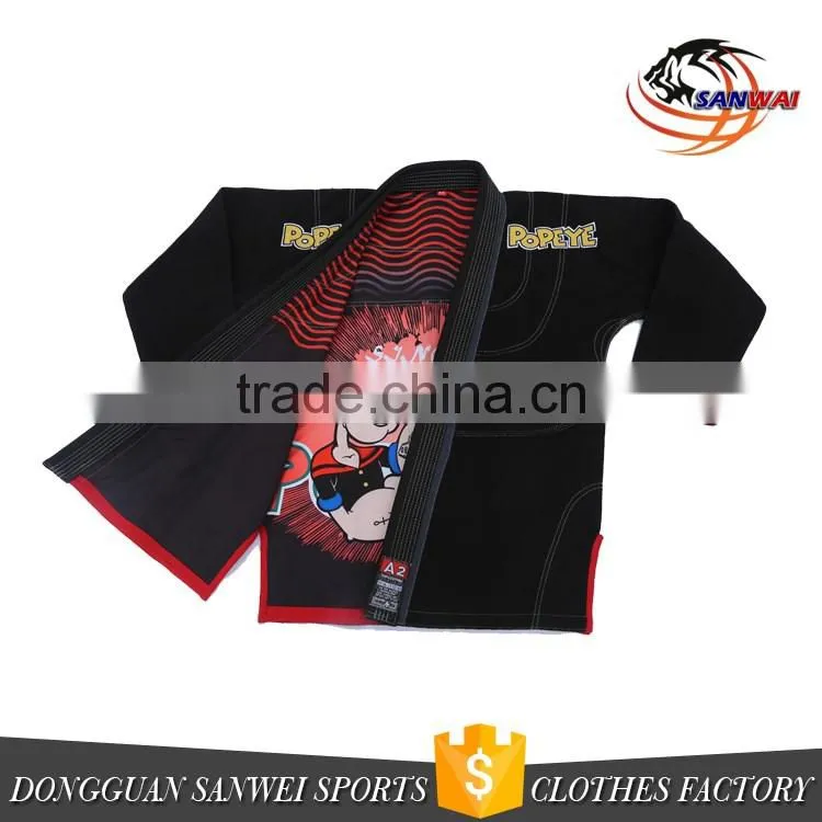 Custom embroidery patches japanese kimono uniform 100% cotton pearl weave fabric with embroidery and woven patches bjj gi