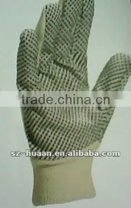 Flexibility Cotton with Black PVC dots all-purpose working gloves