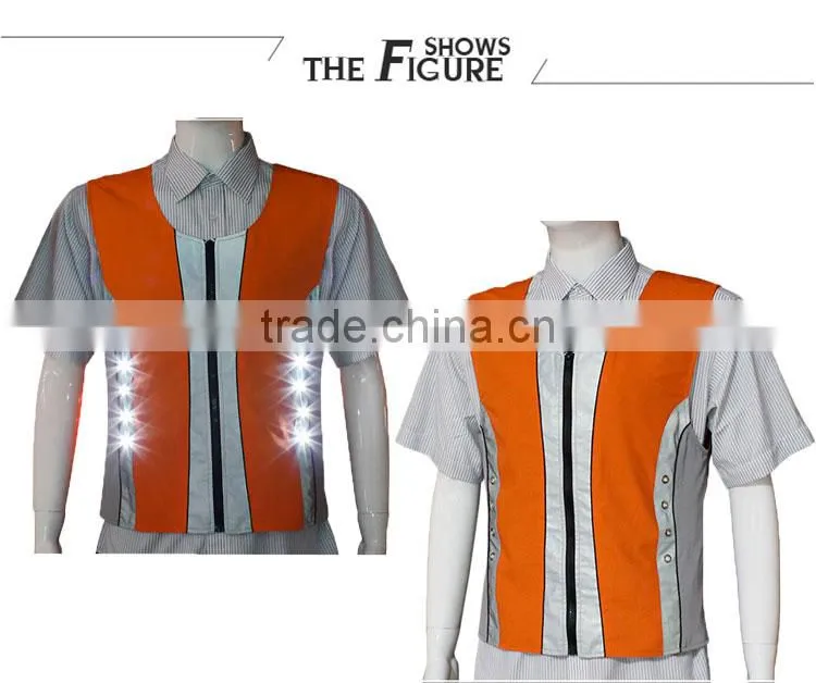 High Visibility led light reflective safety workwear
