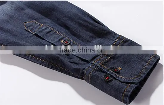 2016 men denim shirts wholesale , men denim casual shirt