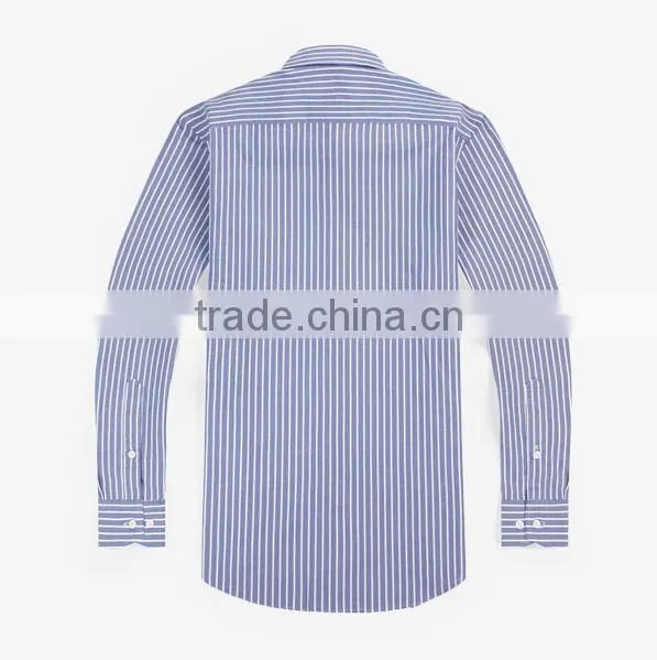 Yiwu direct factory customise stripe pattern men's long sleeve uniform shirt with 100% cotton oxford