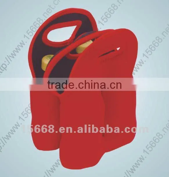 neoprene red wine double bottle cover