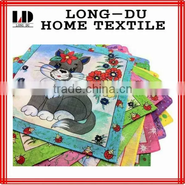 100% cotton material of gauze cartoon hanky