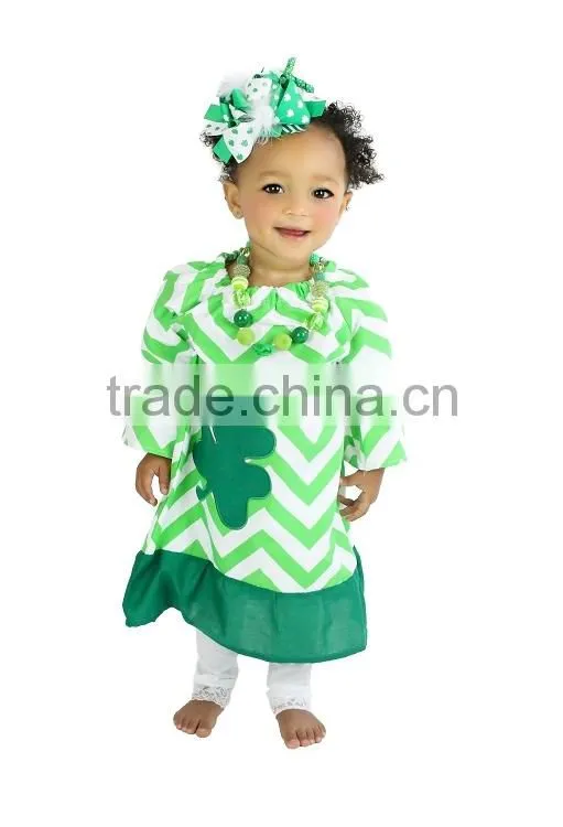 Baby Girl Chevron Clover Pillow Dresses XYD2833