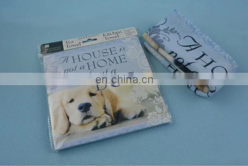 2014 new Beautiful soft microfiber printed tea towel