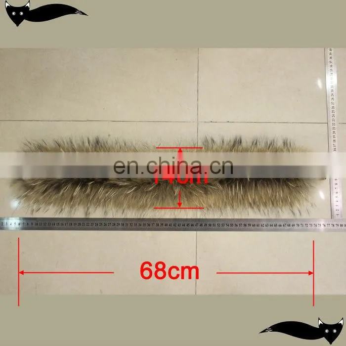 Hot sale natural 65cm raccoon fur down jacket fur hood