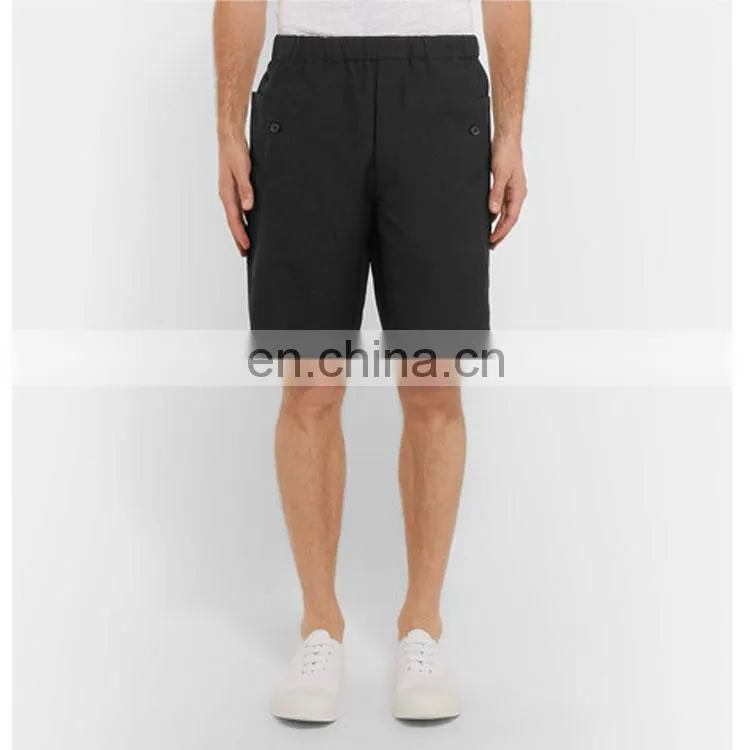 Newest Fashion Design Classic Style Danes Black Virgin Cotton Drawstring Shorts