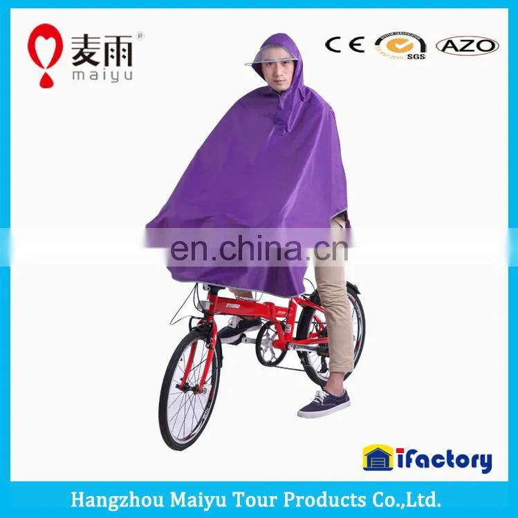 Maiyu waterproof windproof cheap bike rain poncho