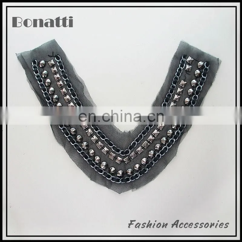 Latest designed hand-sewn bead collar trim