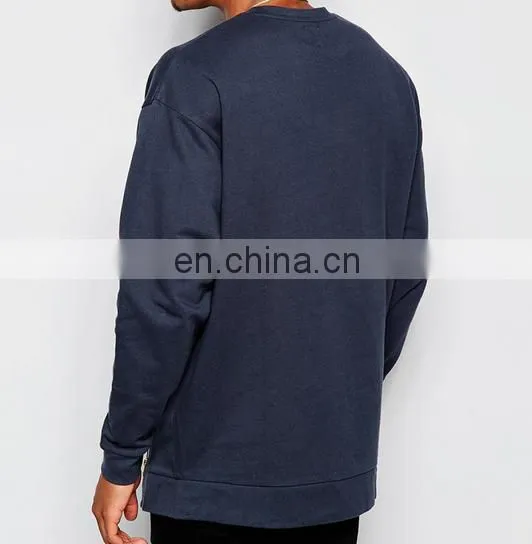 Alibaba Wholesale Custom Men's Plain Crewneck Zipper Oversized Sweatshirts/Sweatclothing