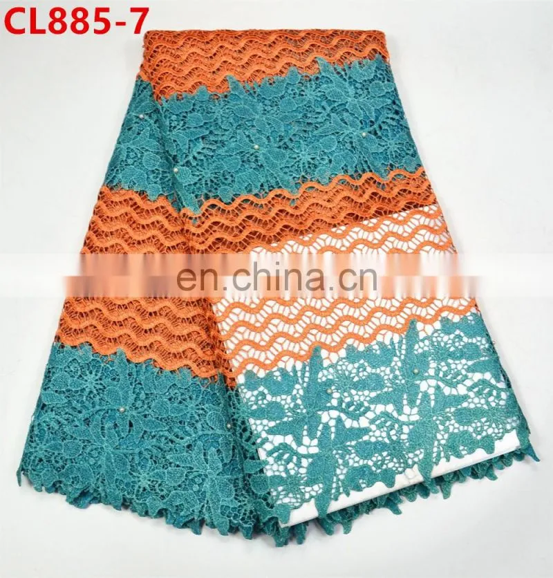 Heavy cotton lace fabrics African water soluble fabric beauty Guipure cord lace fabric Cotton/Nylon