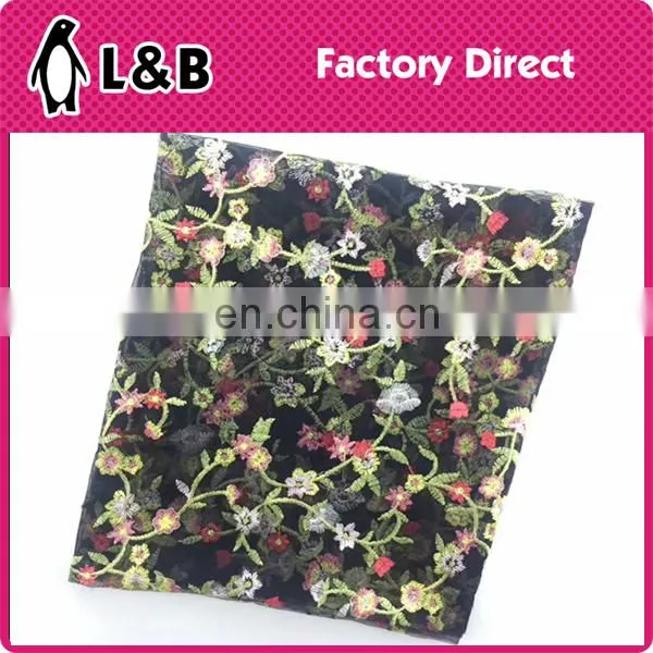 Wholesale popular hot selling embroidery flower lace fabric