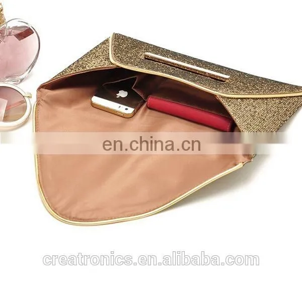 CR passed european test hot sale fashion style women handbag envelope shaped black best leather wallet