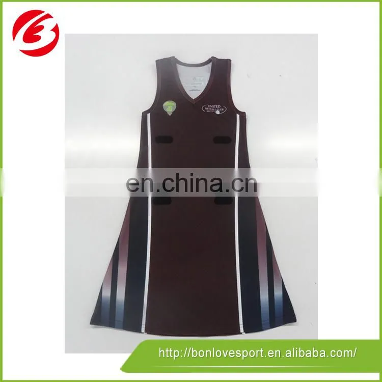 Never fade 100 polyester netball jersey for dancing club