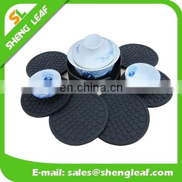 Rubber cup pad coaster with custom printing