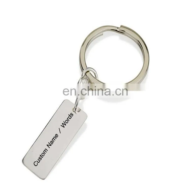 Wholesale Custom logo Keychain Square Blank Metal Keychain