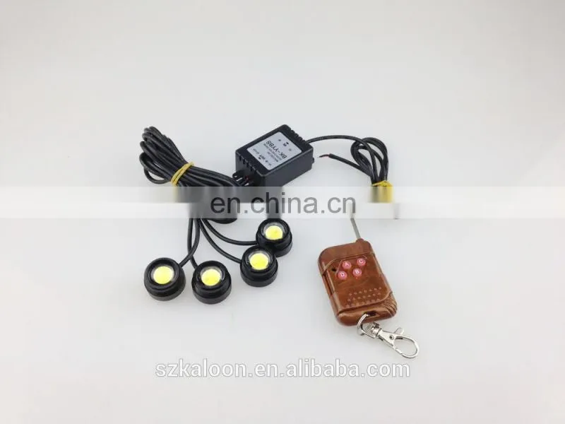 super brightness 4x3W eagle eye strobe light 4pcs/set with remote controller