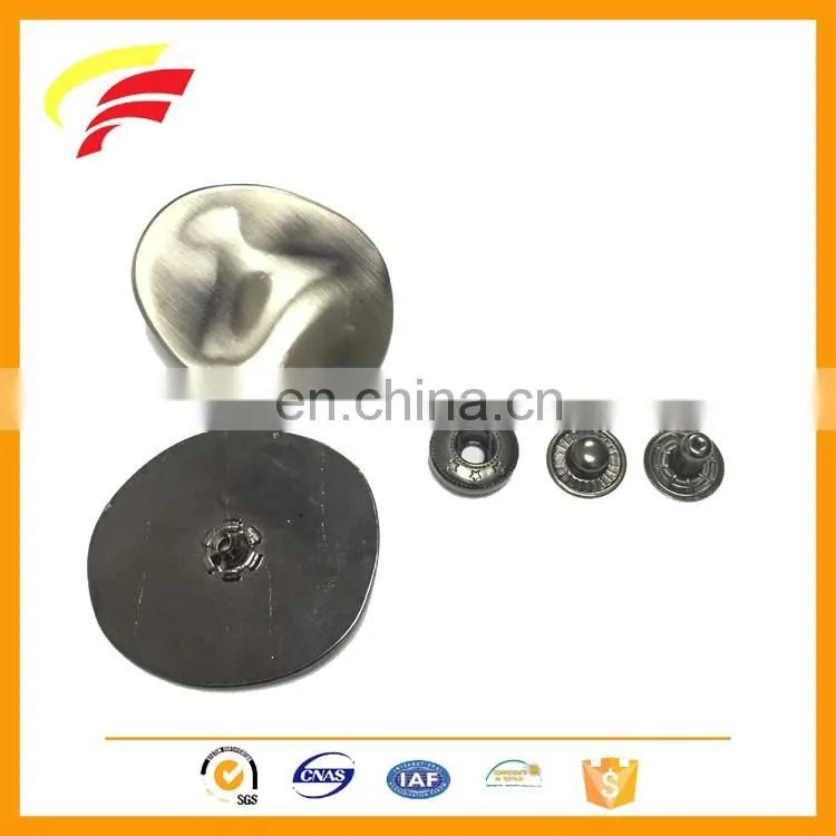 customized metal snap button with fancy irregular shape for coats