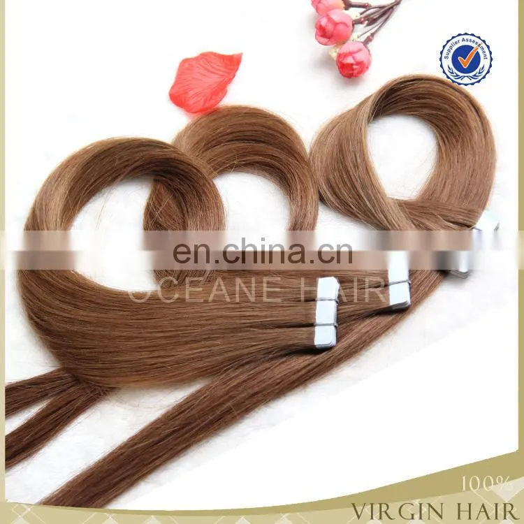 2.5g/s,40pics Cheap brazilian hair, double drawn colorful ombre remy tape hair extension