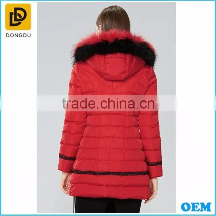 2016 new design long red winter poncho coat