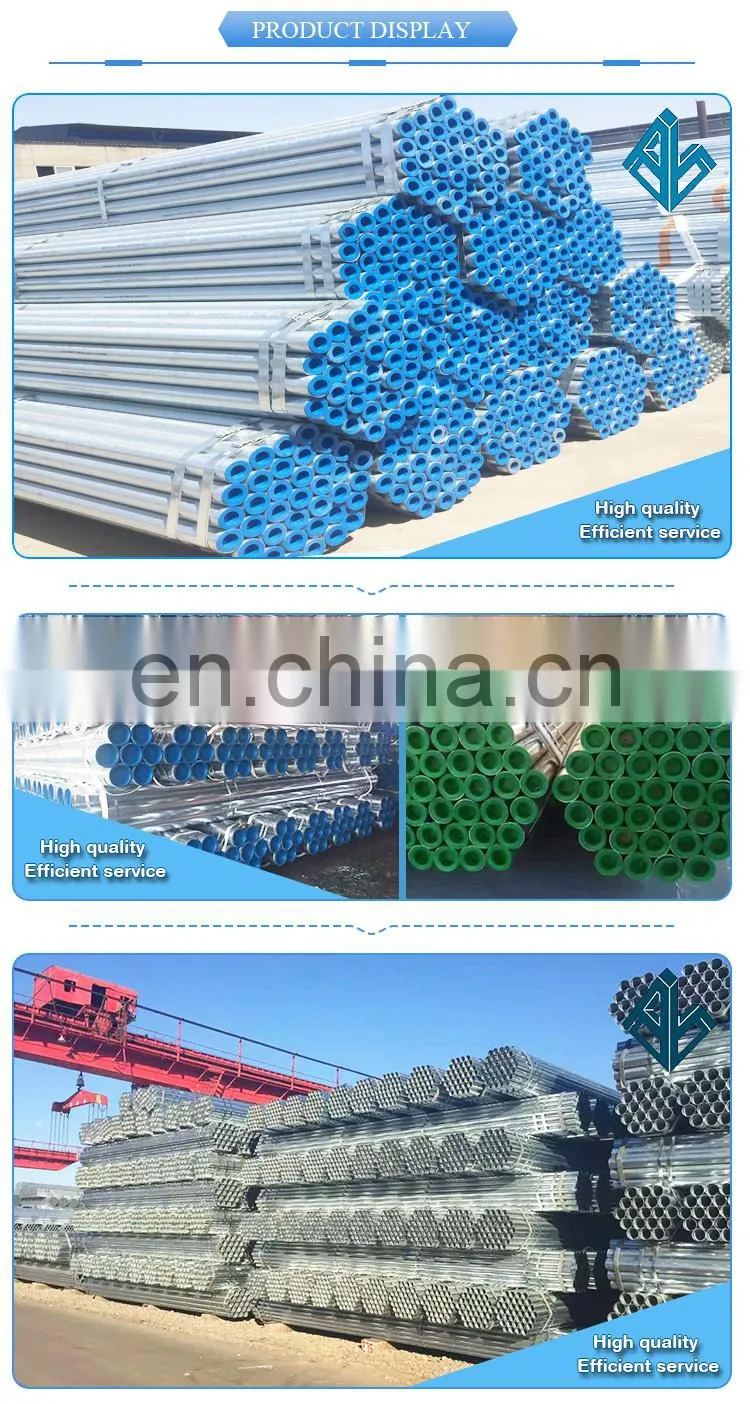 Thickness 2.5mm galvanized pipe Tianjin GI pipes price list