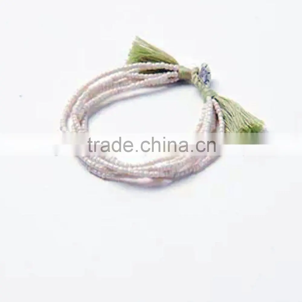 black seed bead wrap bracelet for girl