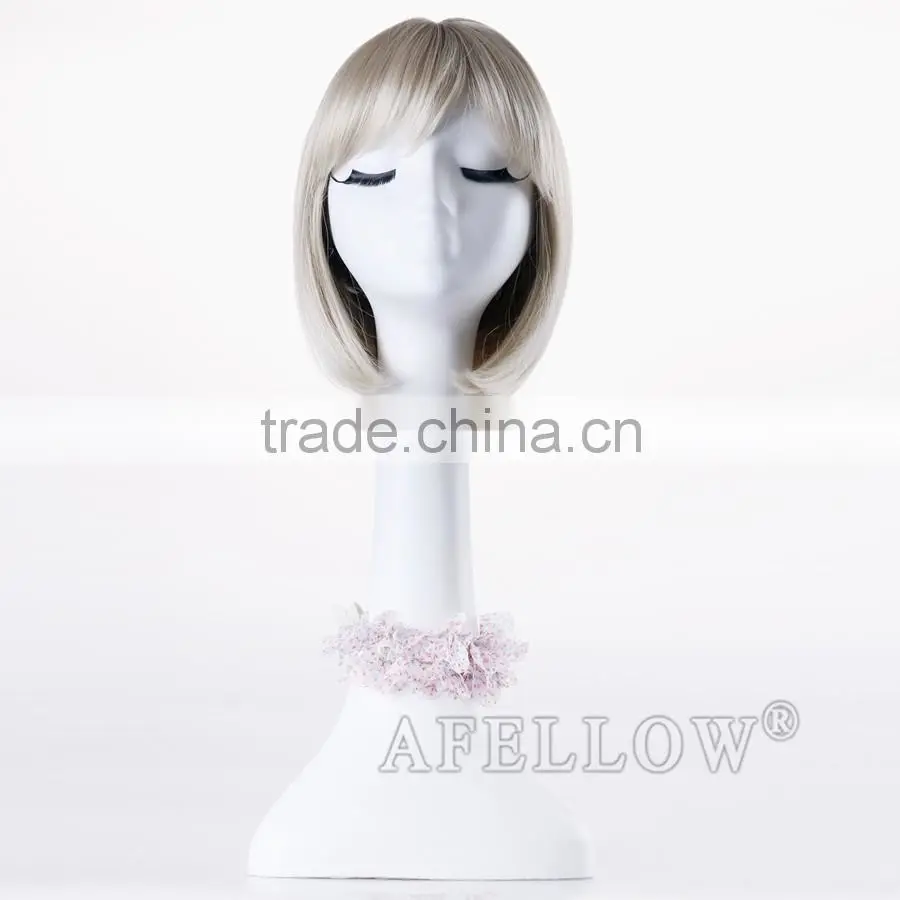 White long neck 60cm female women head model plastic cheap head mannequin H1064