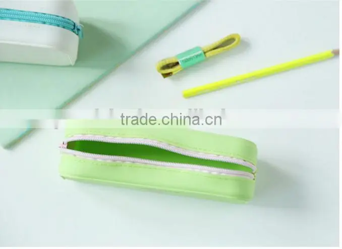 Stock!Silicone Pencil Bag School Office Silicone Pen Cases / Wholesale Colorful Pencil Bag