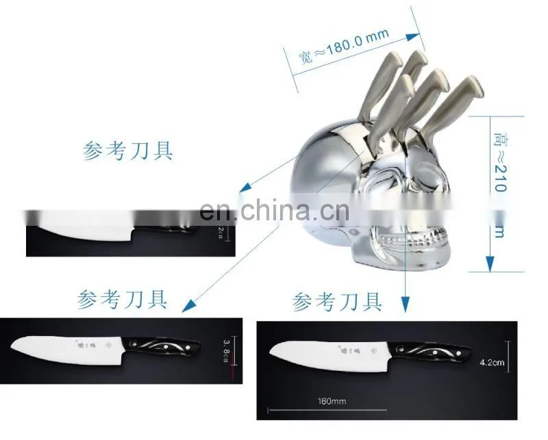 head skulls knife skeleton resin shelf for home kitchen shelf