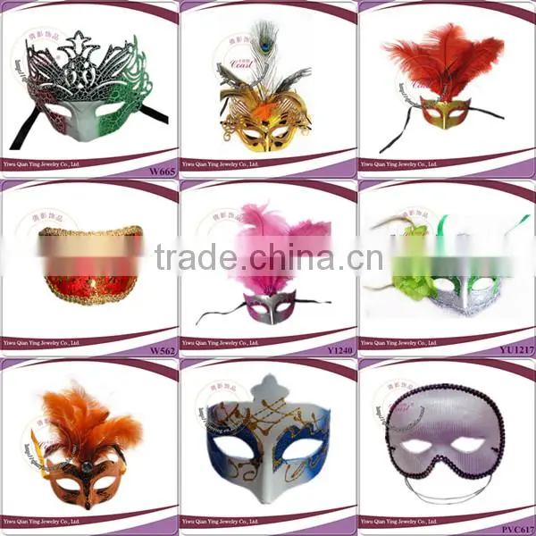 Wholesale Feathered Masks With Diamond and lace fabric decoration