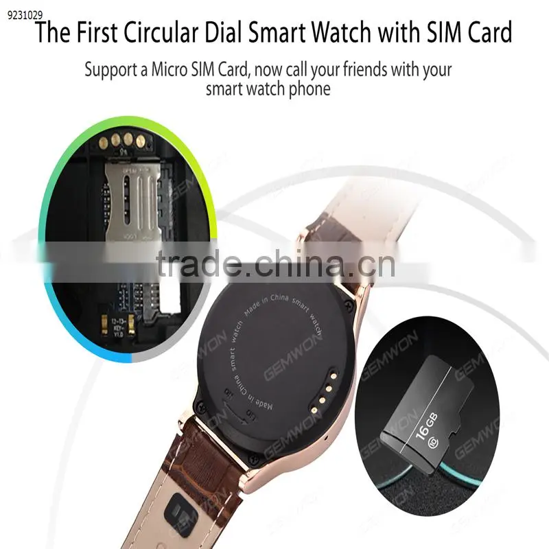 2016 Popular S3 Smart watch GSM 1.22" Touchscreen For Android IOS with Heart Rate Monitor