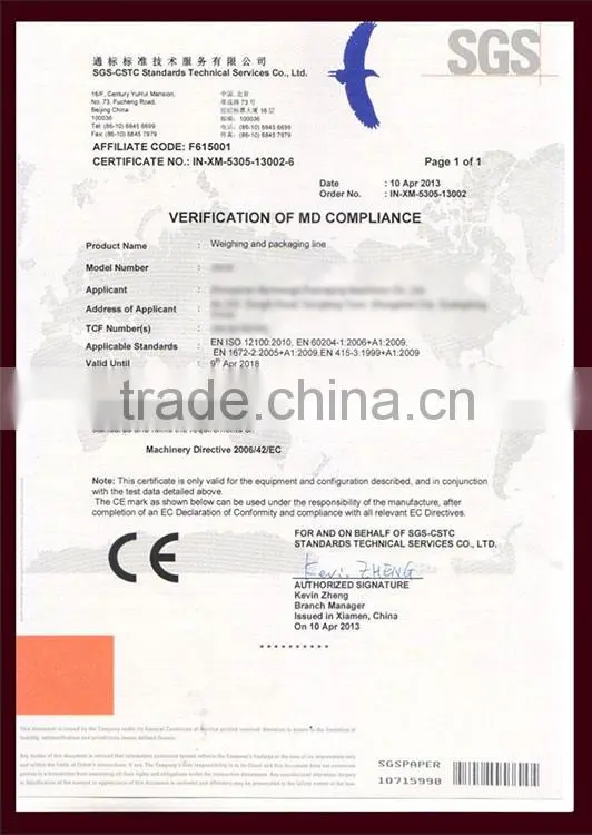 PenKan modular linear weigher for packing machine