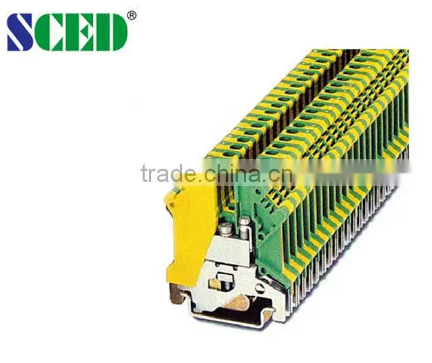 Ground type din rail terminal block with 6.20mm Terminal Width