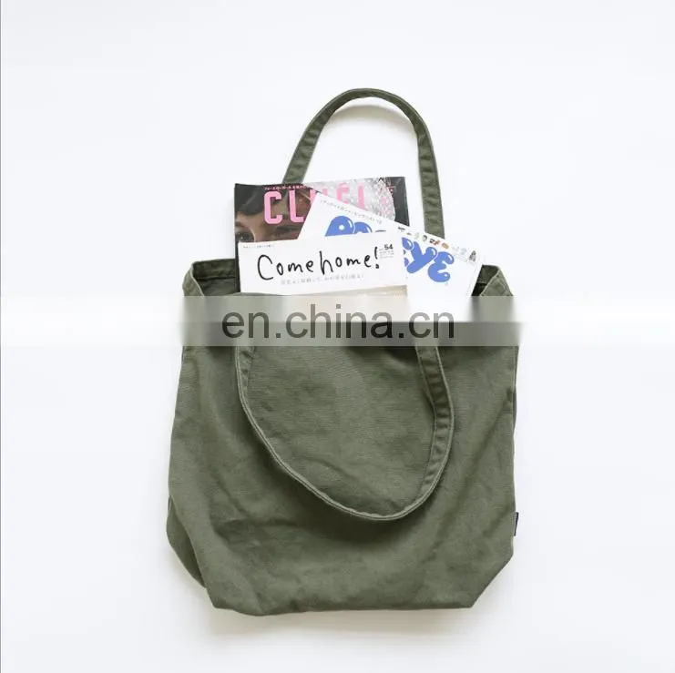 Durable Linen Cotton Canvas Shopping Tote Single Shoulder Bag for Womens