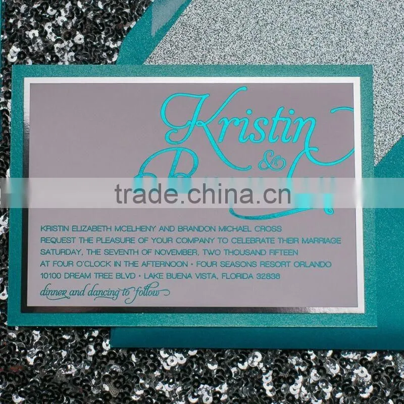 High Quality Luxurious Royal Glitter Wedding Card Design