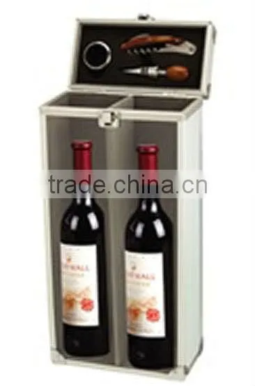 aluminum profile fireproof shell wine travel case with lock and handle