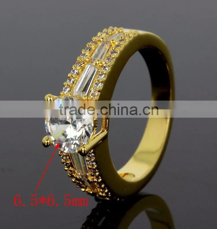 Jewelry Finding Top Quality Proposal Design Cubic Zircon Main Stone Engagement Ring